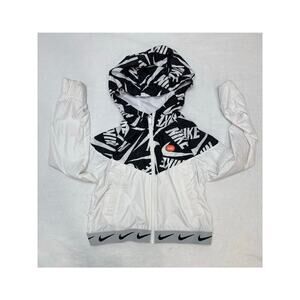 Girls 2007 Cropped Nike Windbreaker Jacket Zip-Up Hoodie Size Medium